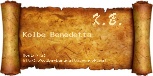 Kolbe Benedetta névjegykártya